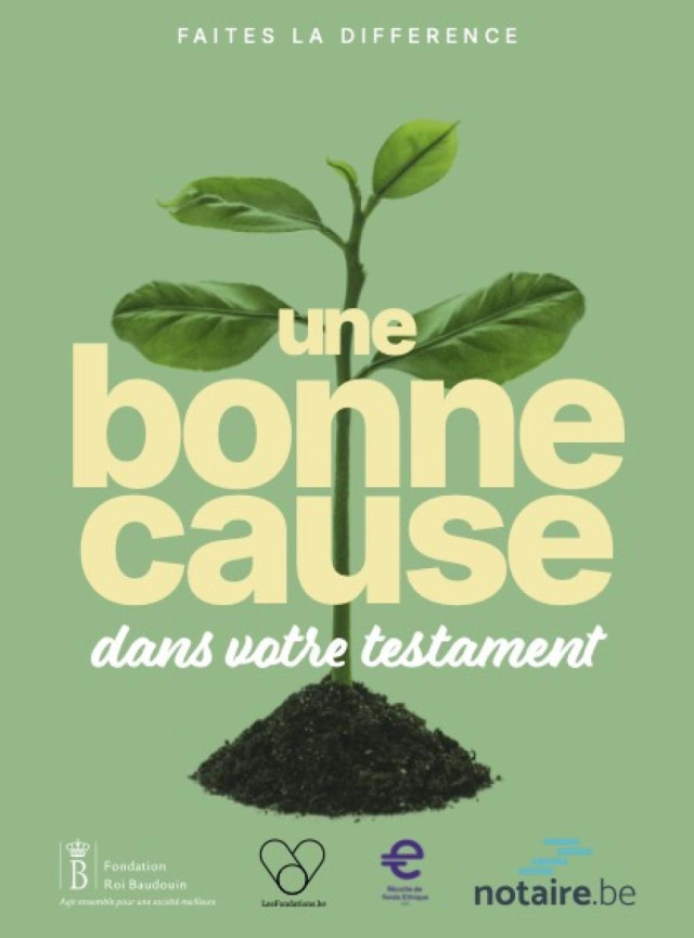 Couverture de la brochure contenant toutes les informations détaillées sur la manière d’inclure une bonne cause dans un testament..